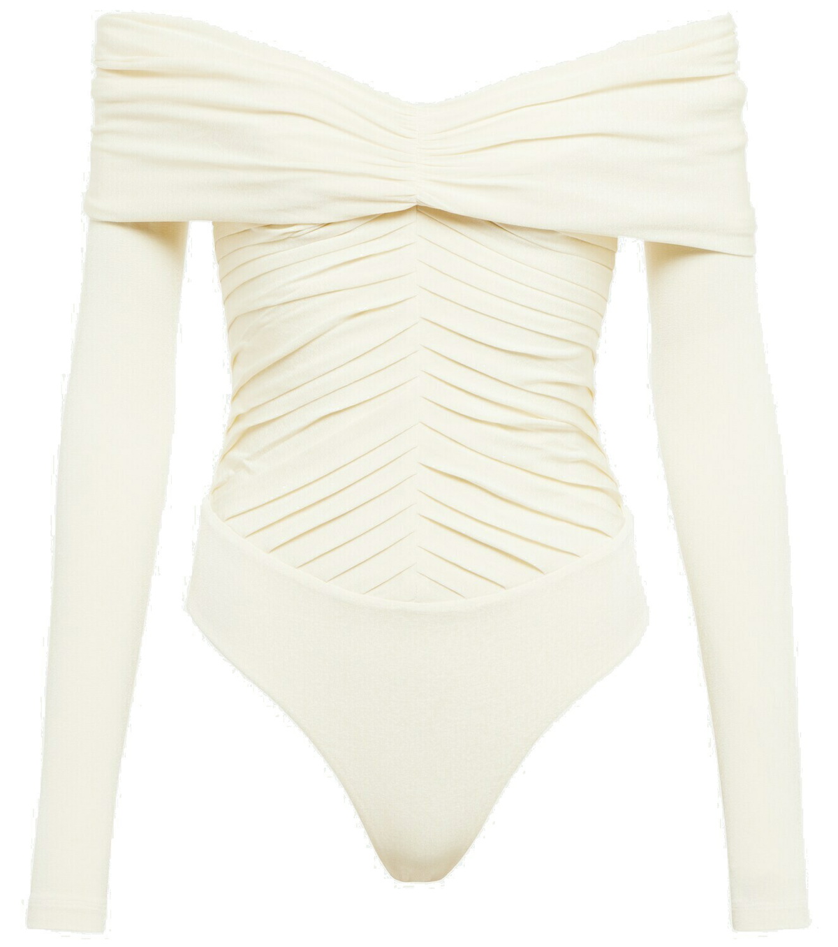 Khaite - Panza off-shoulder crêpe jersey bodysuit Khaite