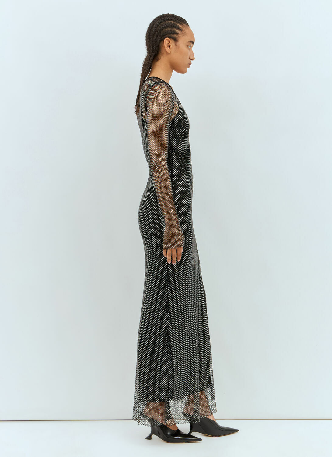 Sportmax Rhinestone Tulle Maxi Dress