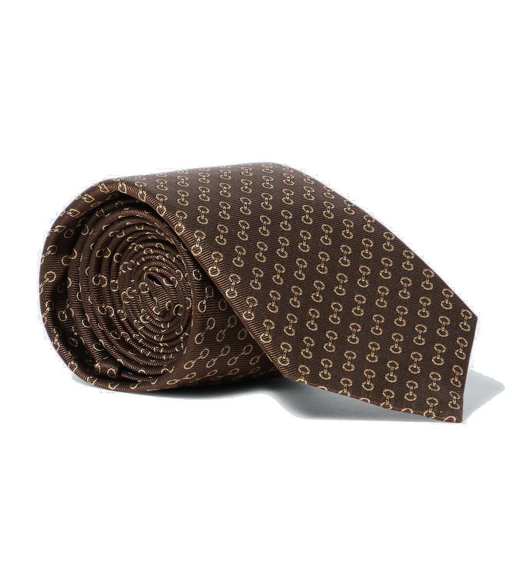 Photo: Gucci Horsebit jacquard silk tie