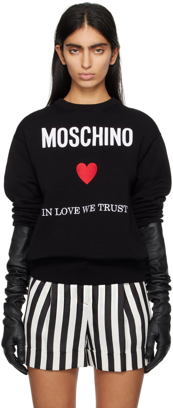 Moschino Black Embroidered Sweatshirt