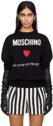 Moschino Black Embroidered Sweatshirt