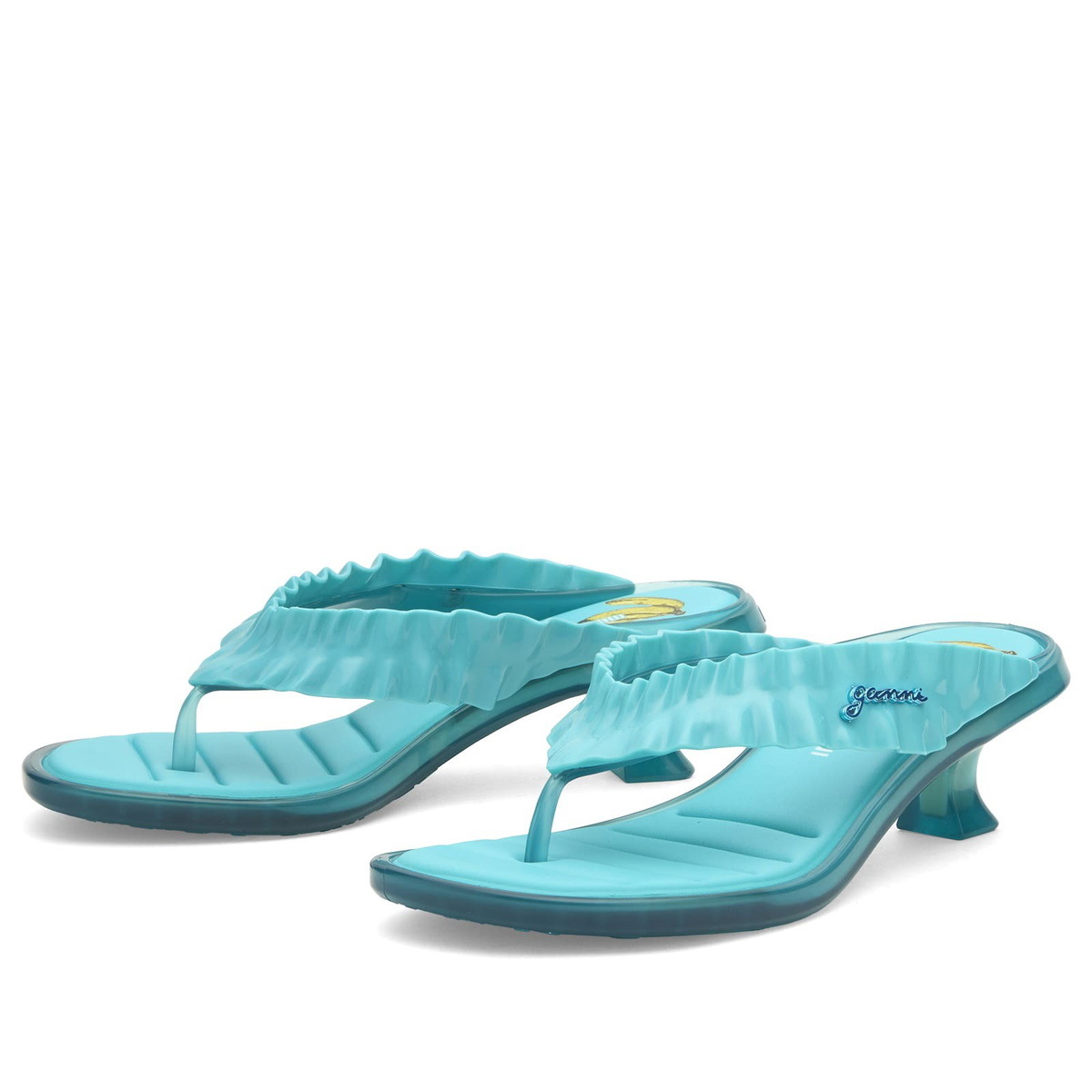 Melissa Women's x Ganni Thong Kitten Heel Sandals in Blue