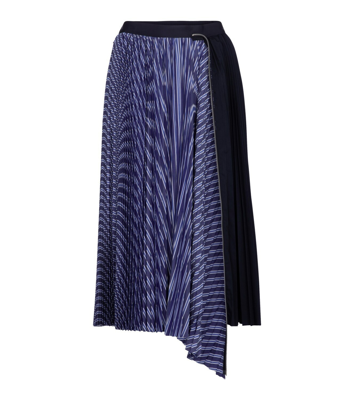Sacai - Striped cotton-poplin midi skirt Sacai