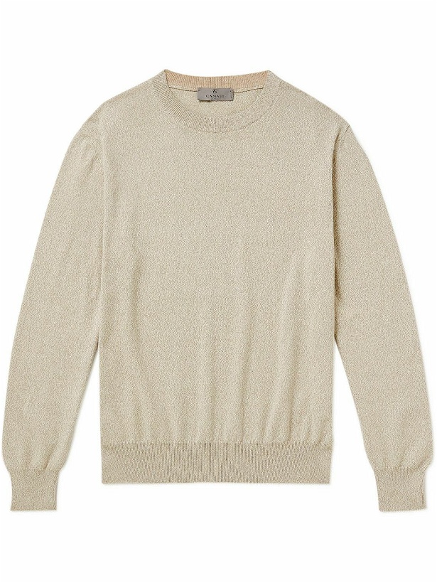 Photo: Canali - Mélange Cotton Sweater - Neutrals