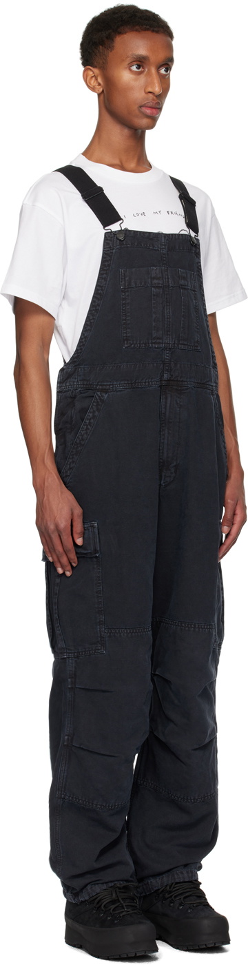 Carhartt Work In Progress Black Cargo Bib Overalls