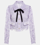 Self-Portrait Embellished guipure lace jacket