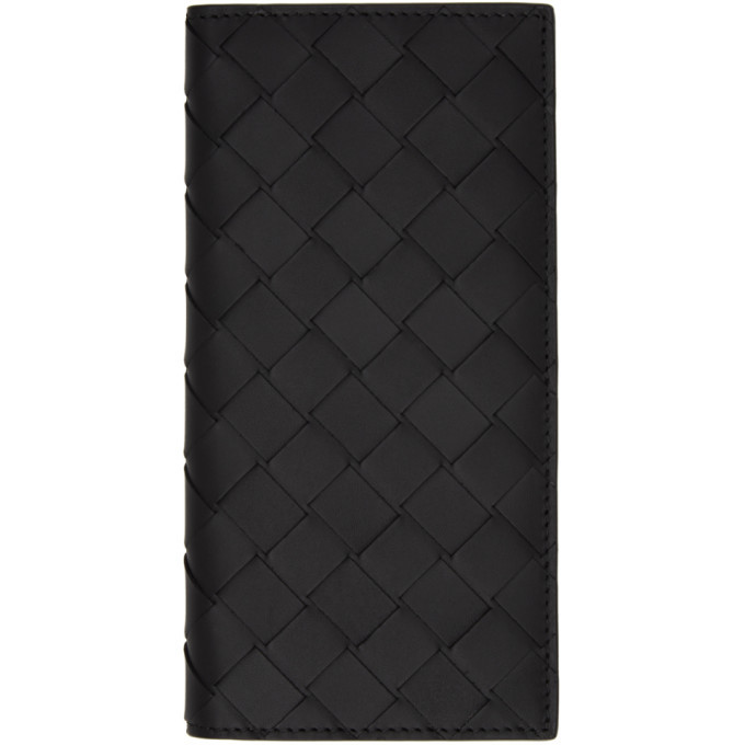 Photo: Bottega Veneta Black Intrecciato Continental Wallet