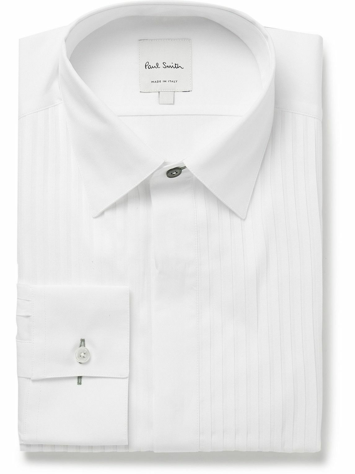 Paul Smith - Bib-Front Double-Cuff Cotton-Poplin Tuxedo Shirt - White