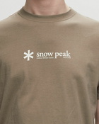 Snow Peak Soft Cotton Logo Short Sleeve T Shirt Beige - Mens - Shortsleeves