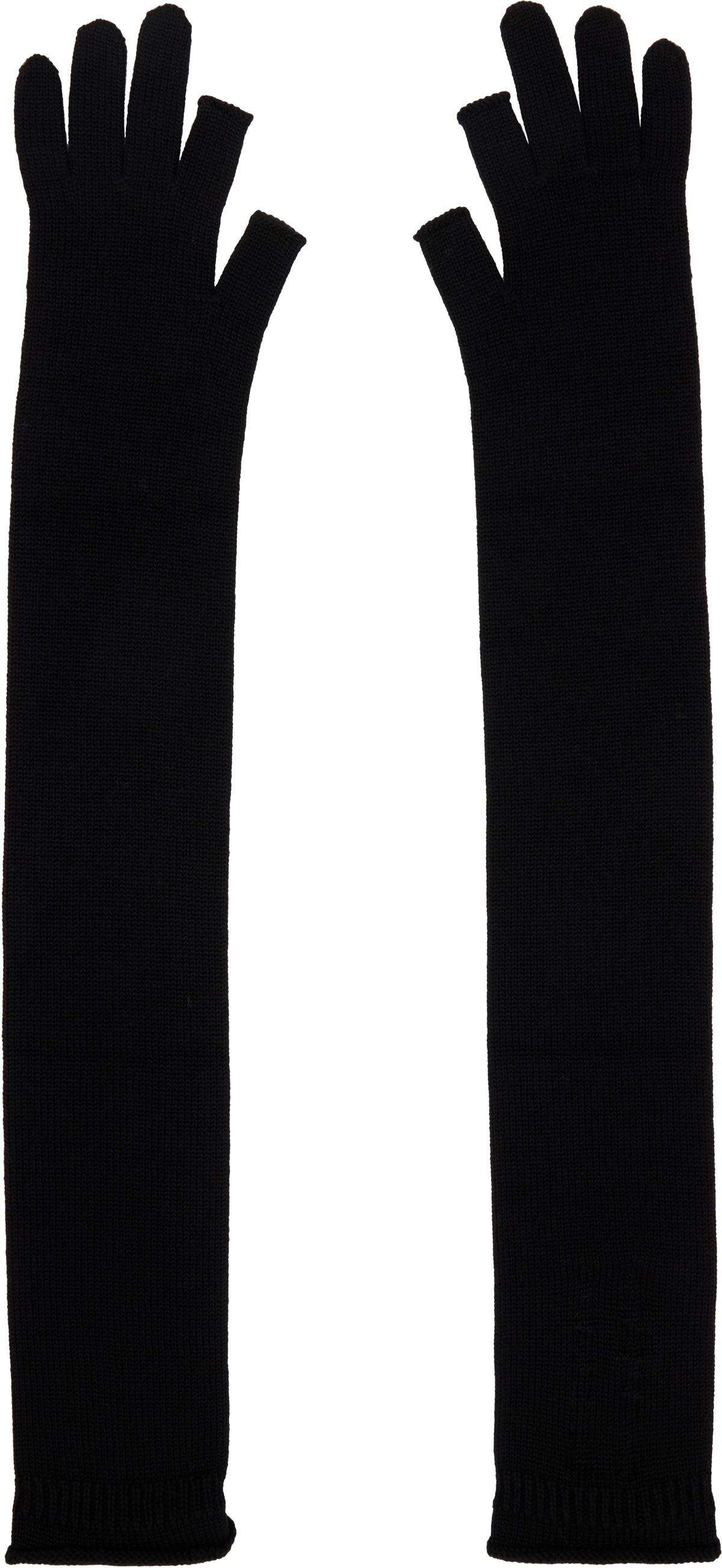 Rick Owens Black Concordians Rasato Knit Opera Gloves
