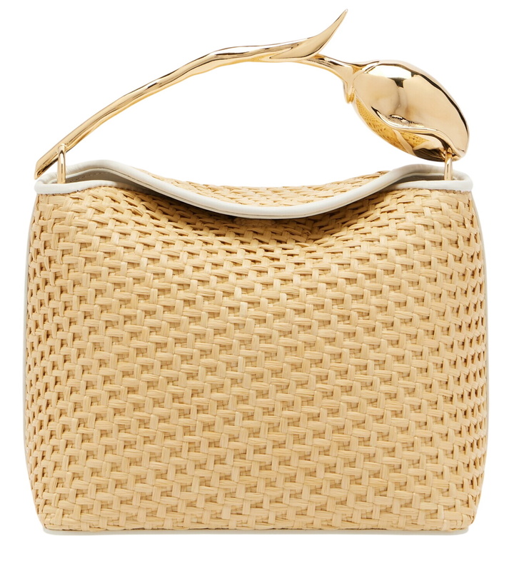 Photo: Erdem Bloom Mini leather-trimmed raffia top-handle bag