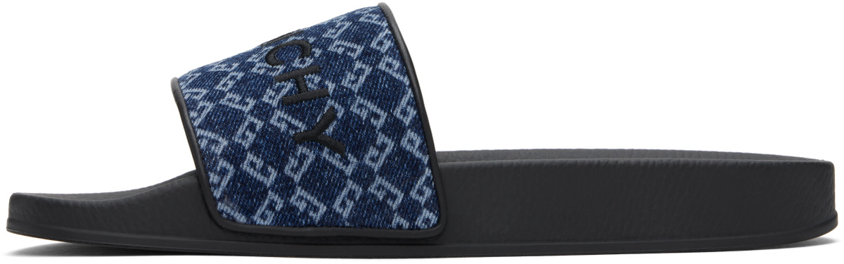 Givenchy Blue Monogram 72 Pool Slides