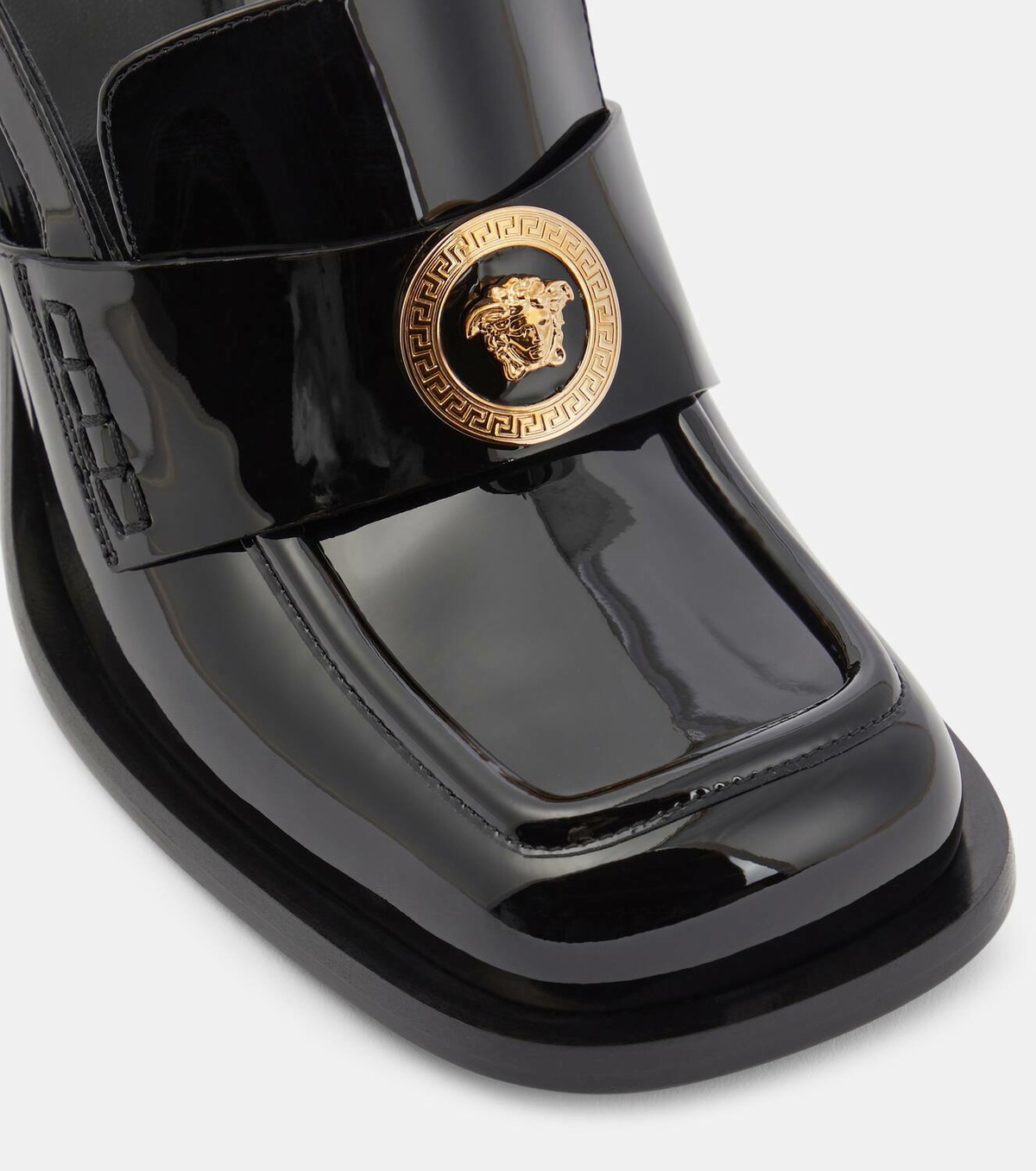 Versace Alia patent leather slingback loafer pumps Versace