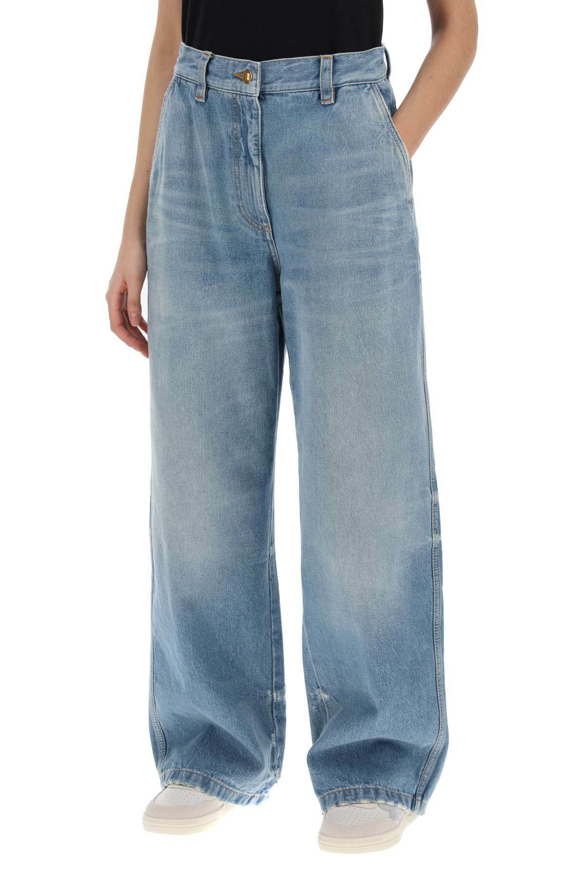 PALM ANGELS wide leg jeans Light blue Palm Angels