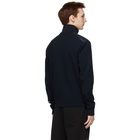 Moncler Navy Down Paneled Jacket