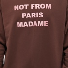 Drole de Monsieur Men's Drôle de Monsieur Not Form Paris Madame Slogan Crew Sweat in Wine