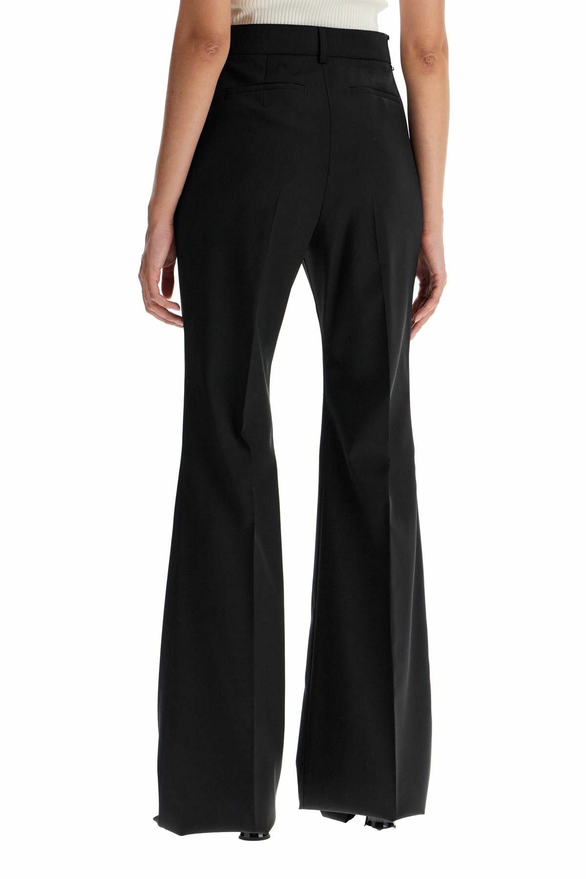 SPORTMAX flared wool stretch pants Black