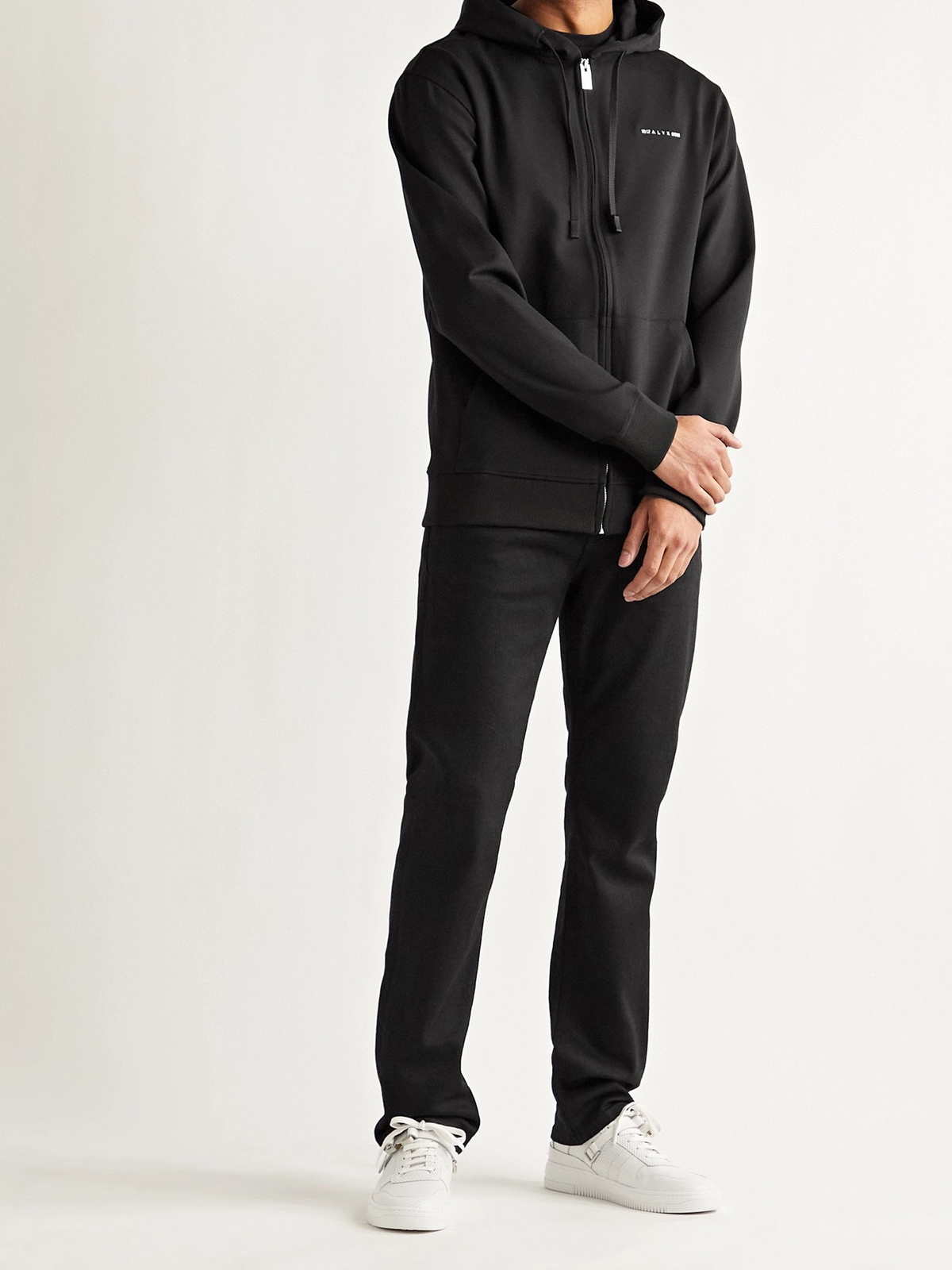 1017 ALYX 9SM - Logo-Appliquéd Jersey Zip-Up Hoodie - Black - XS 