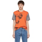 Helmut Lang Grey and Orange 3 Combo T-Shirt