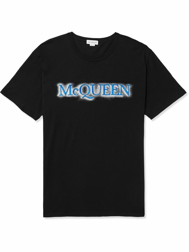 Photo: Alexander McQueen - Logo-Embroidered Cotton-Jersey T-Shirt - Black