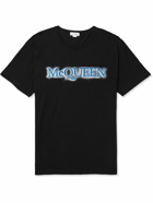 Alexander McQueen - Logo-Embroidered Cotton-Jersey T-Shirt - Black