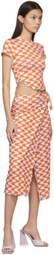 FENSI SSENSE Exclusive Orange & Blue 'Waves' Skirt