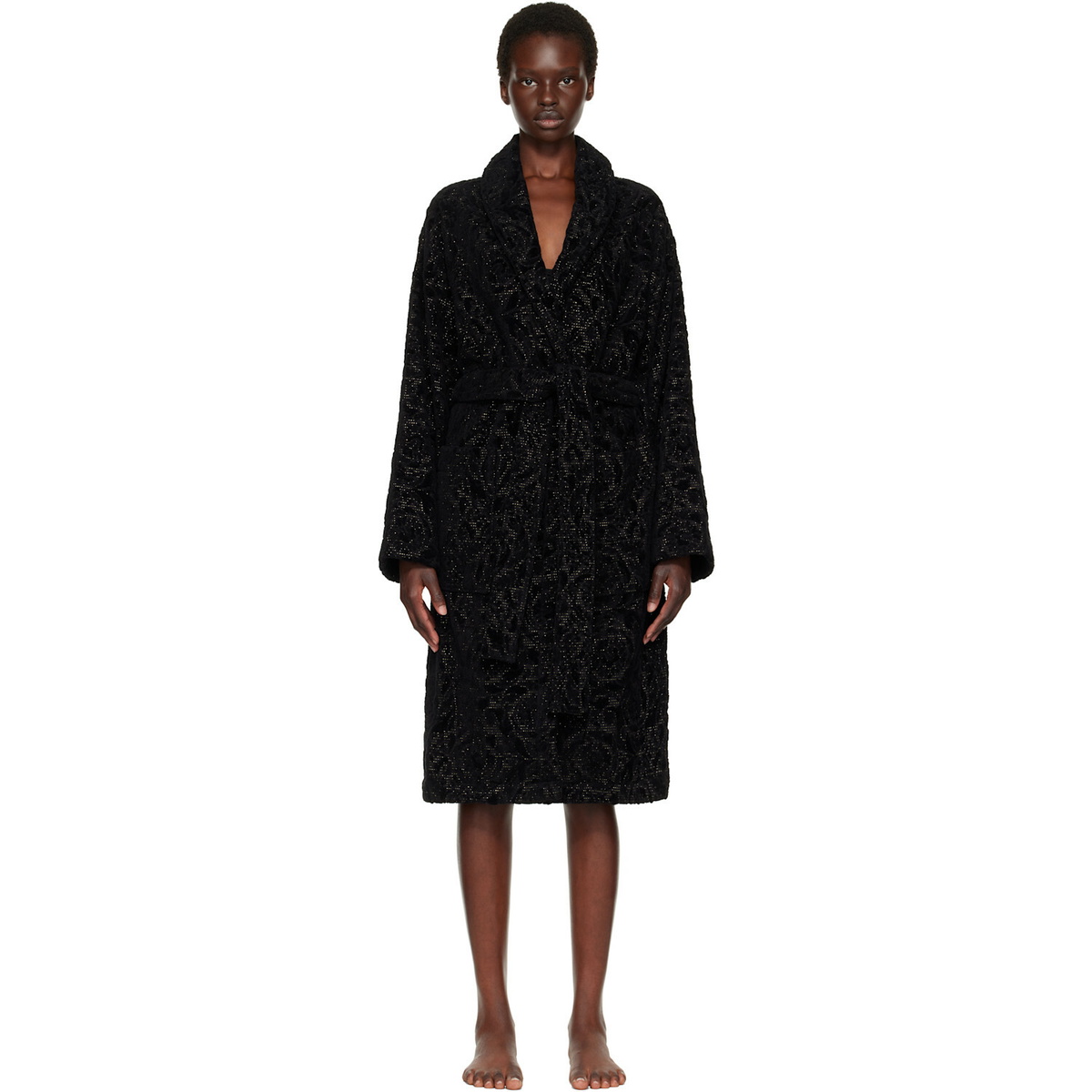 Versace Gray Barocco Bathrobe