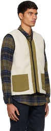 PS by Paul Smith Khaki & Off-White Reversible Sherpa Fleece Vest