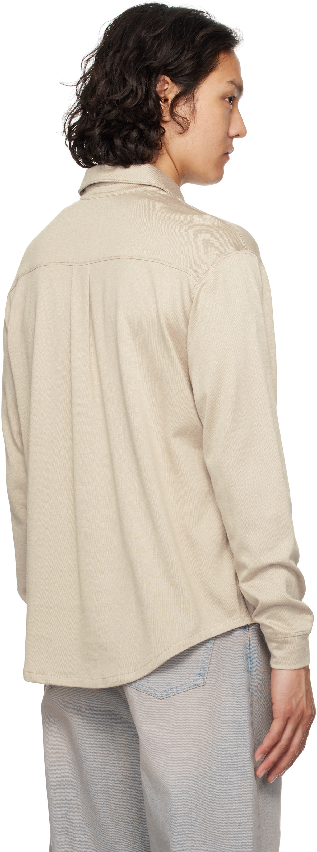 Lady White Co. Off-White L/S Jersey Button Down Shirt