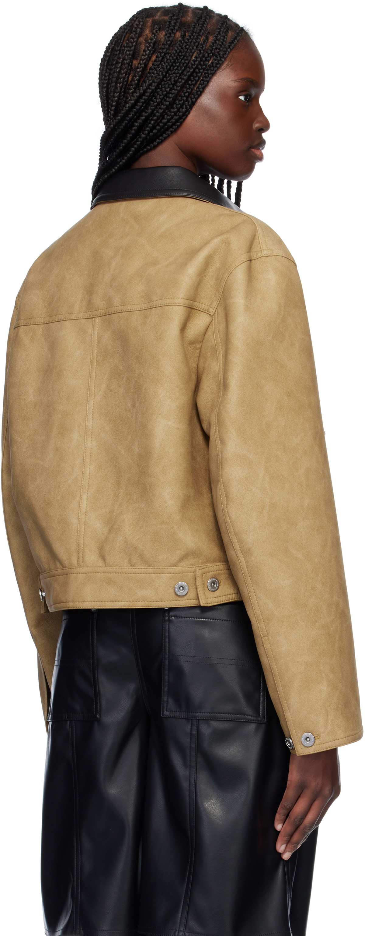 Stand Studio Beige Esther Faux-Leather Jacket