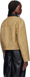 Stand Studio Beige Esther Faux-Leather Jacket