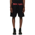 Palm Angels Black Waist Logo Shorts