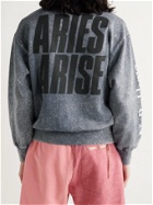 ARIES - Logo-Print Fleece-Back Cotton-Jersey Sweatshirt - Blue - M