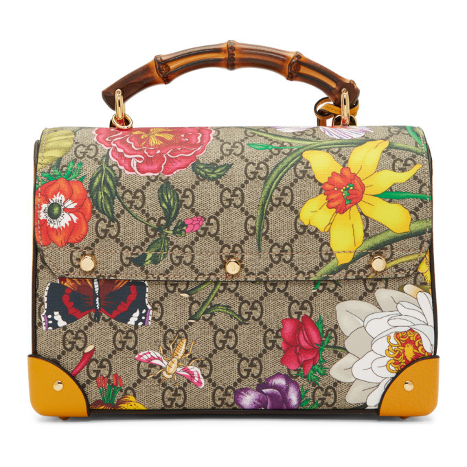 Gucci Mutlicolor Small GG Flora Bamboo Padlock Bag Gucci
