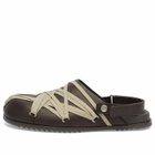 Rick Owens Men's Megalace Slip On Mule in Dark Dust