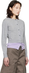Meryll Rogge Gray & Purple Crew Neck Double Cardigan