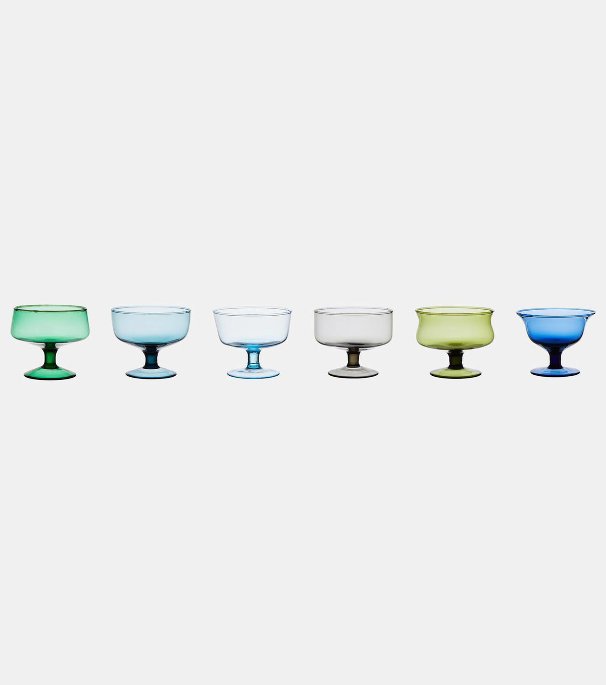 Bitossi Diseguale set of 6 glass ice cream bowls