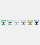 Bitossi Diseguale set of 6 glass ice cream bowls