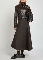 Our Legacy Waltz Asymmetric Wool Midi Skirt Brown
