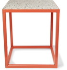 Pieces - Hybrid Metal and Stone Side Table - Orange