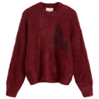 Isabel Marant Women's Mirella Fluffy Logo Knit in Deep Red