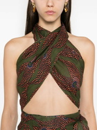 Maison La Plage Green Ravello Linen Wrap Skirt