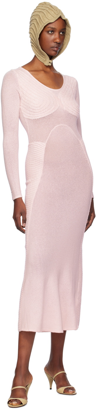 Isa Boulder Pink Sweetheart Long Sleeve Maxi Dress