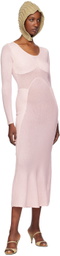 Isa Boulder Pink Sweetheart Long Sleeve Maxi Dress