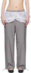 Sandy Liang Gray Rodez Trousers