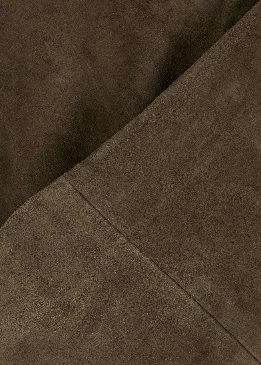 Vince Split-cuff Suede Trousers Brown