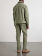 Mr P. - Corduroy-Trimmed Organic Cotton Coach Jacket - Green
