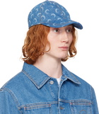 Marine Serre Blue Moon Laser Denim Baseball Cap