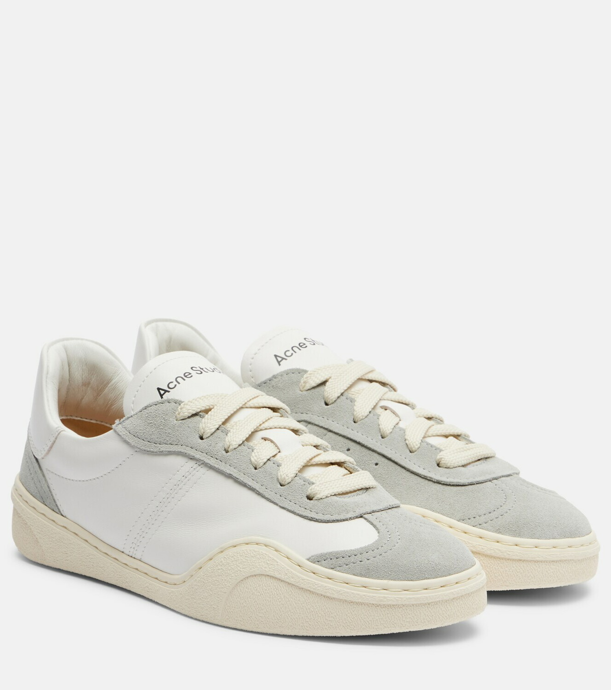 Acne Studios Suede-trimmed leather sneakers