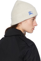 Burberry Off-White Equestrian Knight Cashmere Beanie